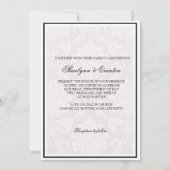 白黒ダマスクウェディング招待状 招待状 (裏面)