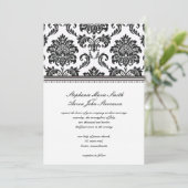 白黒ダマスクウェディング招待状 招待状 (スタンド正面)