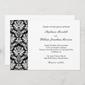 白黒ダマスクウェディング招待状 招待状 (正面/裏面)
