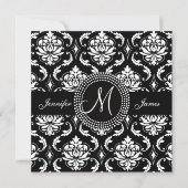 白黒ダマスクウエディング招待状 招待状 (正面)