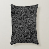 白黒ダマスクエレガントフローラルパターン アクセントクッション (正面(垂直))