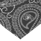 白黒ダマスクエレガントフローラルパターン テーブルクロス (アングル)