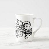 白黒ダマスクエレガント ボーンチャイナマグカップ (右)