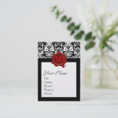 白黒ダマスクカルナティオス赤ワックスシールモノグラム 名刺 (スタンド正面)