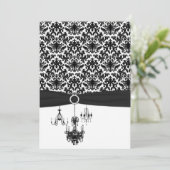 白黒ダマスクシャンデリア結婚式招待状 招待状 (スタンド正面)