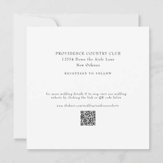 白黒ダマスクスクエア結婚ズ 招待状 (裏面)