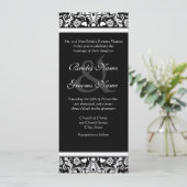白黒ダマスクスワーズ結婚式招待状 招待状 (スタンド正面)