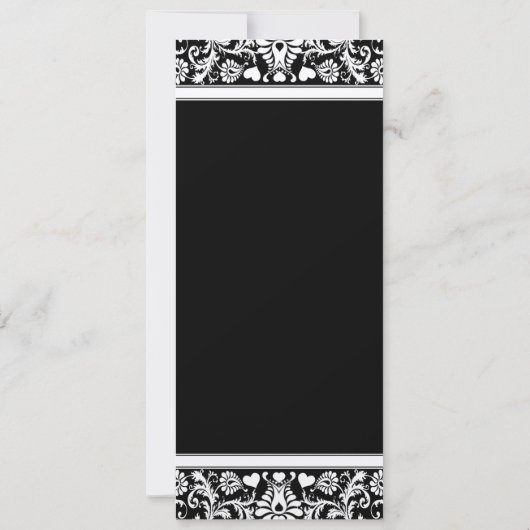 白黒ダマスクスワーズ結婚式招待状 招待状 (裏面)