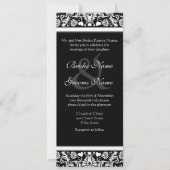 白黒ダマスクスワーズ結婚式招待状 招待状 (正面)