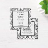 白黒ダマスクパタカスタムーン割引カード (デスク)