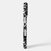 白黒ダマスクパターンスクリプトモノグラム Case-Mate iPhoneケース (裏面 / 右)