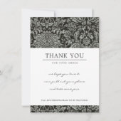 白黒ダマスクパタ企業のーン事業ロゴ サンキューカード (正面)