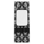 白黒ダマスクパーソナライズされた結婚ズ ワインギフトバッグ (裏面)