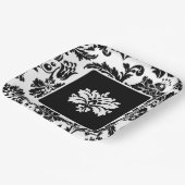 白黒ダマスクフォーマルの結婚紙プレート ペーパープレート (傾斜あり)