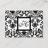 白黒ダマスクフローラスクエアモノグラム 名刺 (裏面)