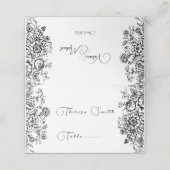 白黒ダマスクフローラトワール プレイスカード (外部開封)