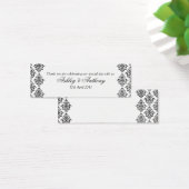 白黒ダマスクフローラ結婚式の引き出物ラベル (デスク)