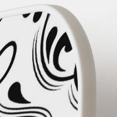 白黒ダマスクフローラ ピックルボールラケット (左詳細)