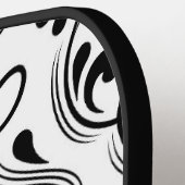 白黒ダマスクフローラ ピックルボールラケット (左詳細)