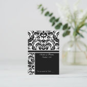 白黒ダマスクプレイスカード名刺 プレイスカード (スタンド正面)