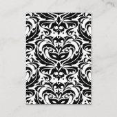 白黒ダマスクプレイスカード名刺 プレイスカード (裏面)
