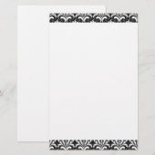 白黒ダマスクプレーン文房具 便箋 (正面/裏面)