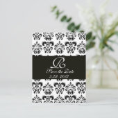 白黒ダマスクモノグラム 案内ポストカード (スタンド正面)