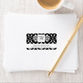 白黒ダマスクモノグラ結婚ム住所 シール (インサイチュ)