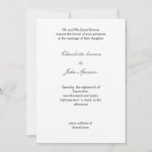 白黒ダマスクリボンフェイクディアマンテデザイン 招待状 (裏面)