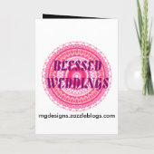 白黒ダマスクリボンフェイクディアマンテデザイン 招待状 (裏面)