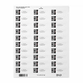 白黒ダマスクルビージェムストーンアドレス ラベル (フルシート)