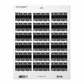 白黒ダマスク住所 シール (フルシート)