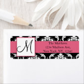 白黒ダマスク住所 シール (インサイチュ)