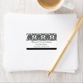 白黒ダマスク住所 シール (インサイチュ)