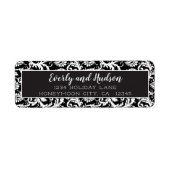 白黒ダマスク差出人住所ラベル ラベル (正面)