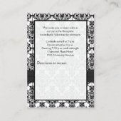 白黒ダマスク披露宴カード エンクロージャーカード (裏面)
