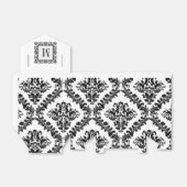 白黒ダマスク模様モノグラム結婚ズ フェイバーボックス (折り畳みなし)