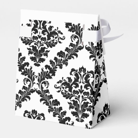 白黒ダマスク模様モノグラム結婚ズ フェイバーボックス (裏面サイド)