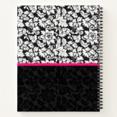 白黒ダマスク模様 ノートブック (裏面)