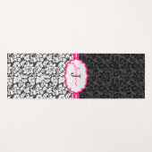 白黒ダマスク模様 ヨガマット (正面(横))