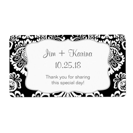 白黒ダマスク水ボカスタマイズトル – それ！ ラベル (正面)