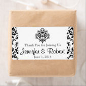 白黒ダマスク水瓶ラベル ラベル (インサイチュ)