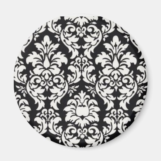 白黒ダマスク磁石 マグネット (正面)