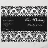 白黒ダマスク結婚式プログラム (正面)