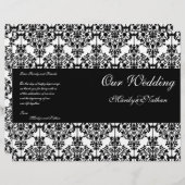 白黒ダマスク結婚式プログラム (正面/裏面)
