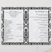 白黒ダマスク結婚式プログラム (裏面)
