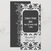 白黒ダマスク結婚式プログラム プログラム (正面/裏面)