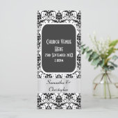 白黒ダマスク結婚式プログラム プログラム (スタンド正面)