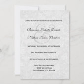 白黒ダマスク織のモノグラムのテンプレートV18 招待状 (裏面)