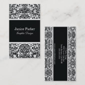 白黒ダマスク織の名刺 名刺 (正面/裏面)